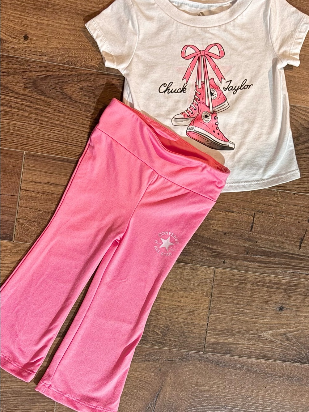 Converse Kids Pink Tee and Pink Pull-On Pants Set